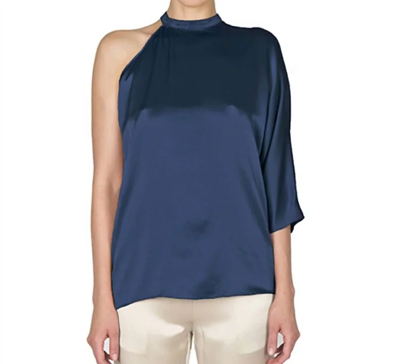 Linda One Shoulder Top In Azure Unleash Your Trendy Side