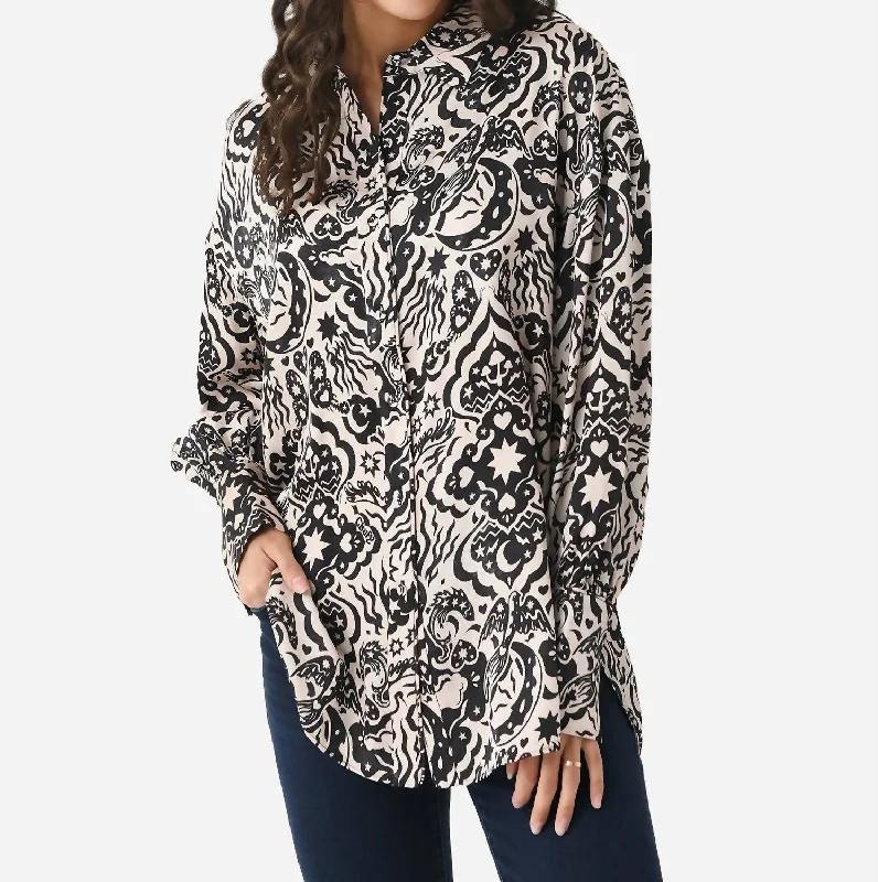 Liv Shirt In Stencil Black Great Deals On Ethnic Cultural Wear