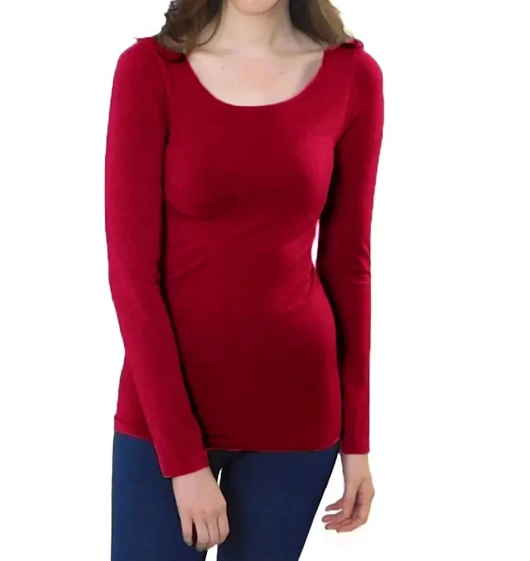 Long Sleeve Shirt In Red Best Sellers