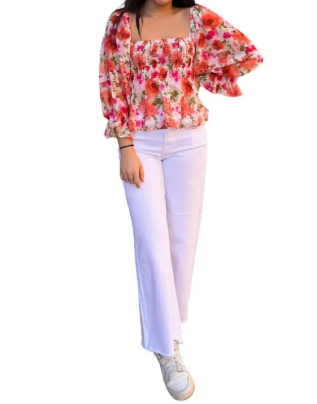 Lovisa Floral Top In Orange Floral Style Your Wardrobe