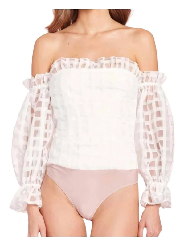 Lynda Bodysuit In White End Of Season Clearance