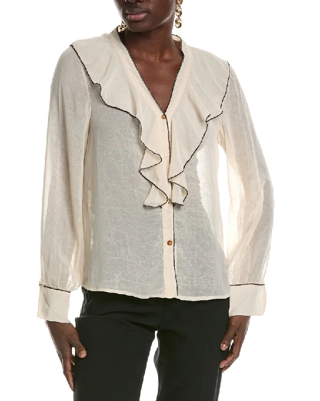 Lyra & Co. Ruffle Blouse Effortless Comfort