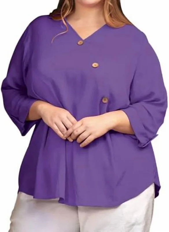 Madison 3/4 Sleeve Blouse - Plus In Acai Current Trends