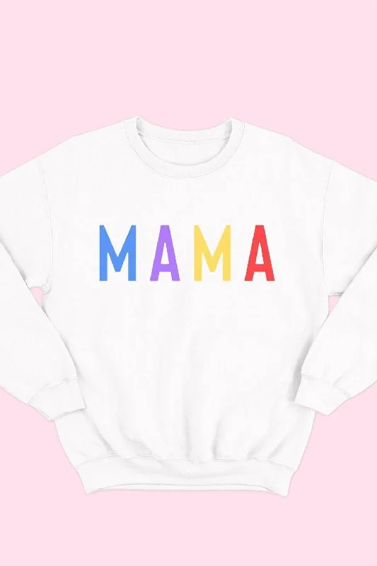 Mama Graphic Sweatshirt In White, Multicolored Season Sale