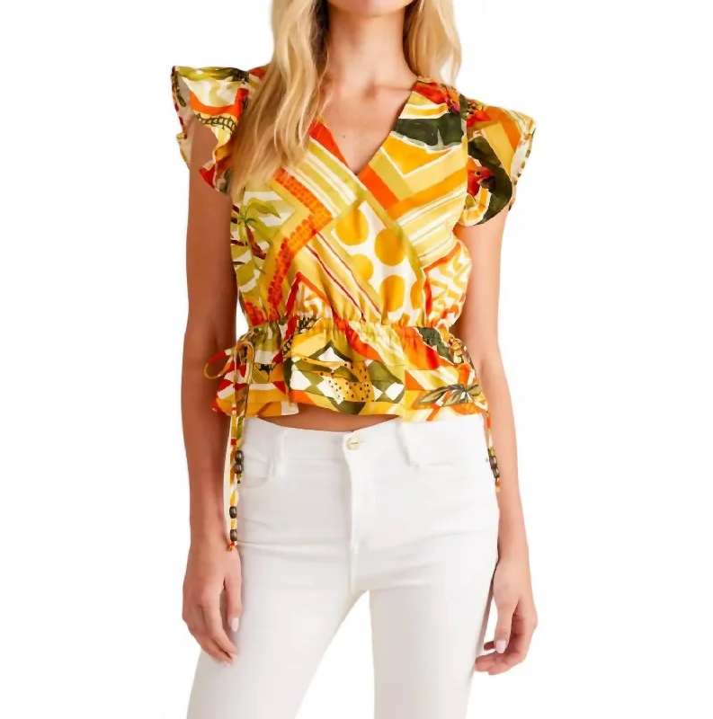 Marina Tank Popover Top In Desert Patch Trendy Women's Collection