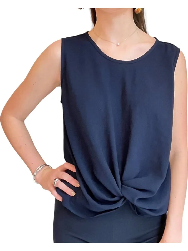 Marissa Twist Tank Top In Navy Trendy Styles