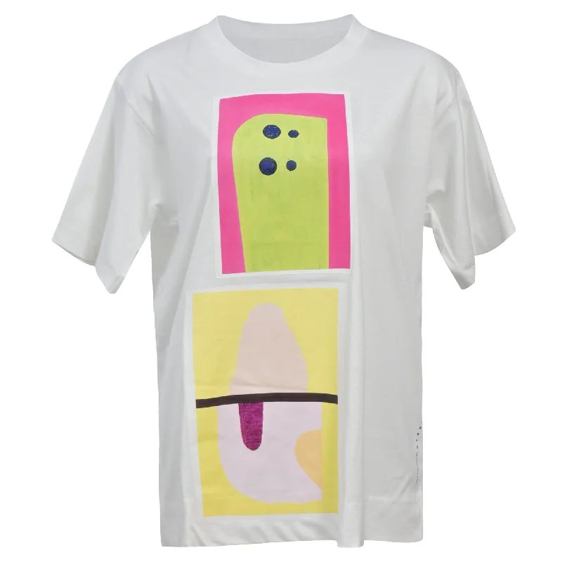 Marni Camelia print T-Shirt in White Cotton You'Ll Love Us Because