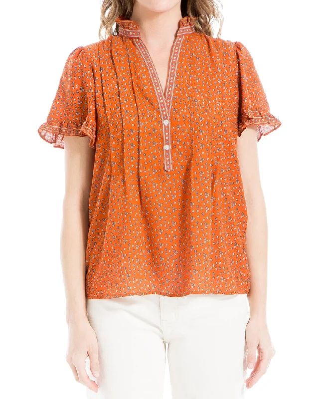 Max Studio Pintuck Blouse Seasonal Trends