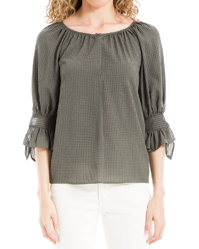 Max Studio Tie Elbow-Sleeve Blouse Elevate Your Wardrobe