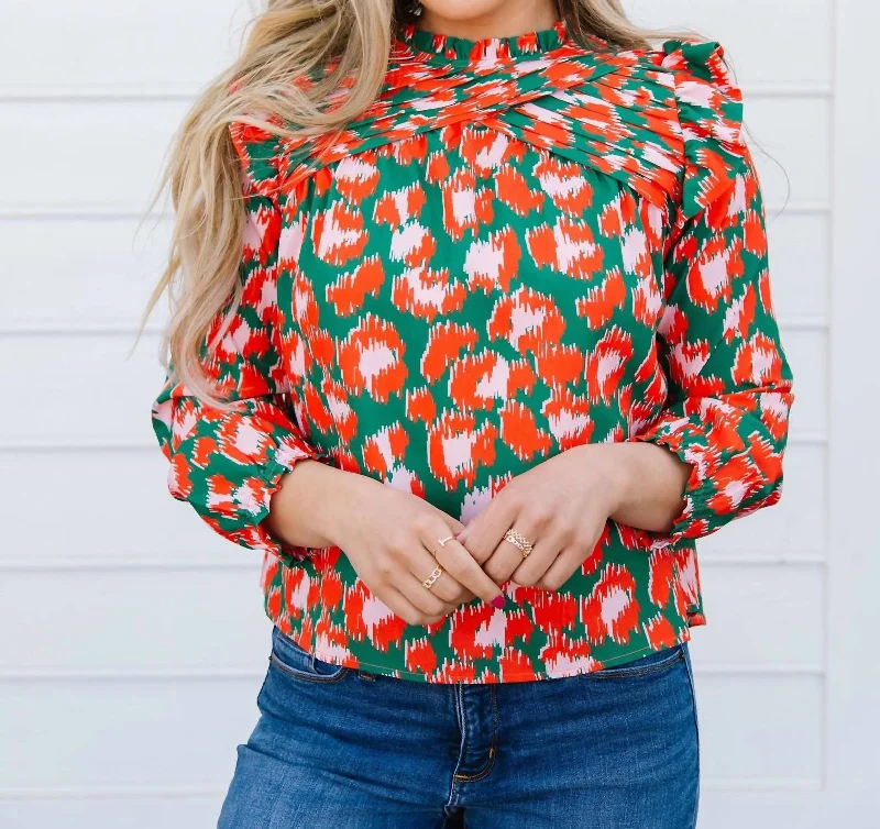 Mckenna Top In Fancy Like Pine Vintage Charm