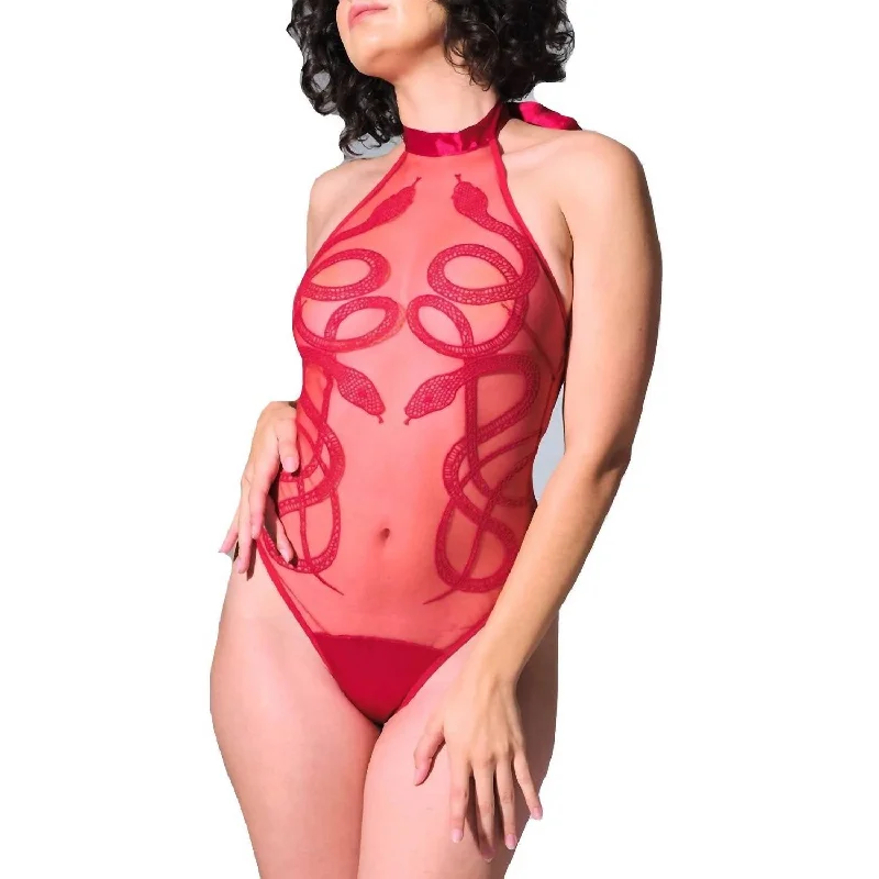 Medusa Bodysuit In Crimson Spring Fashion