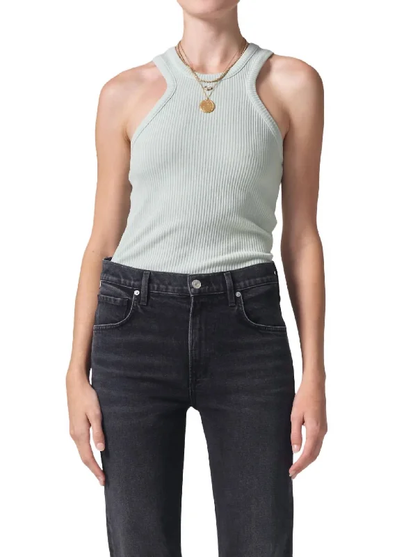 Melrose Tank Top In Pistachio Pale Green Limited Time Offer