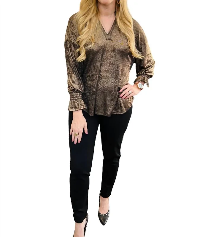 Metallic Night Blouse In Bronze Casual Yet Stylish Separates