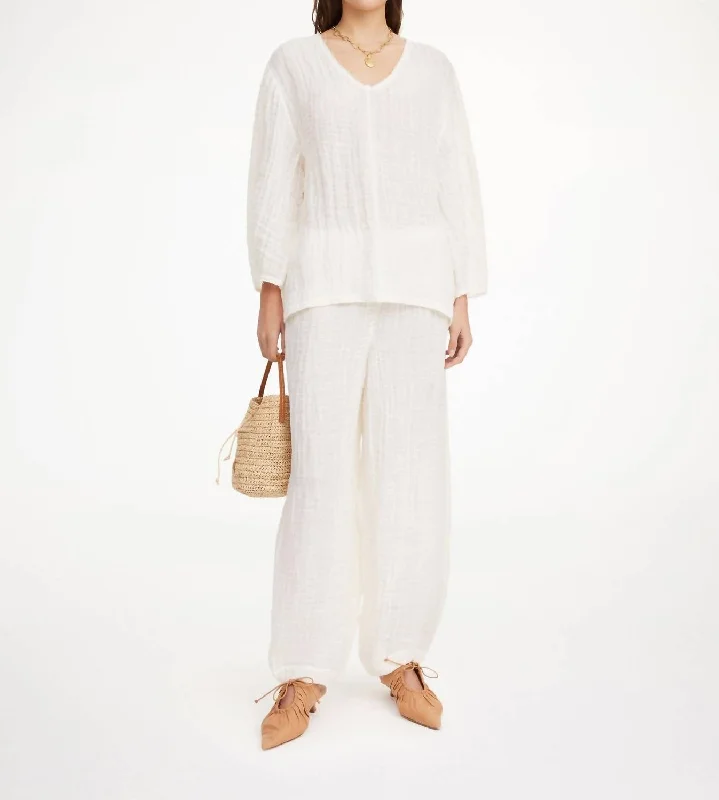 Mikala Organic Linen Blouse In Pure White First Order Discount