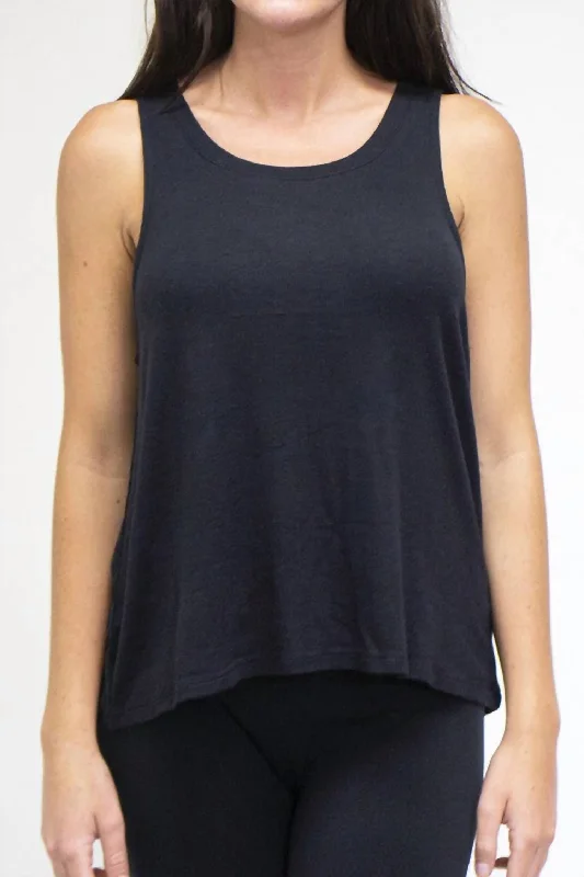 Mini Ribbed Tank Top In Black Comfortable Chic