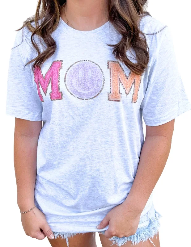 Mom Graphic Tee In Ash Stylish Savings