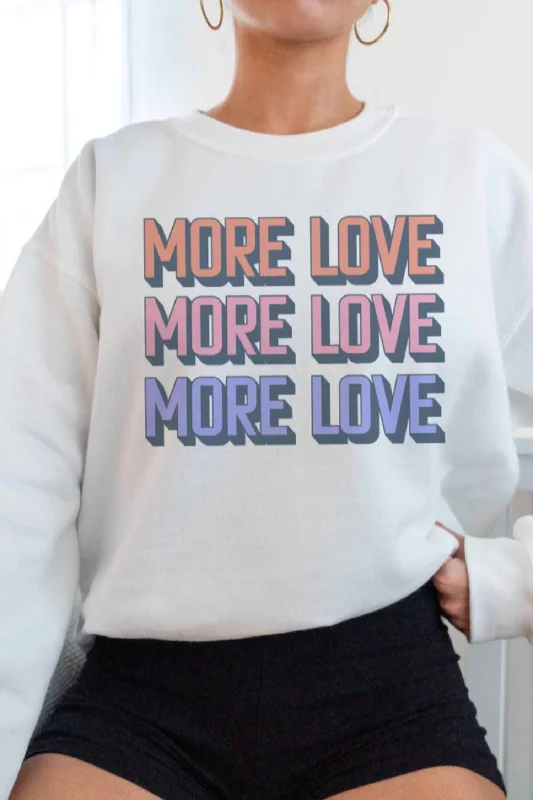 More Love Crew Neck Sweatshirt In White, Pink, Purple, Blue Exclusive Sale