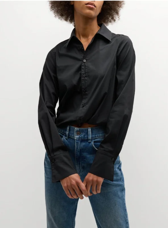 Moxie Button-Down Split-Cuff Poplin Shirt In Black The Latest Fashion Trends