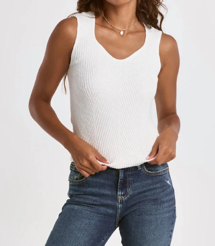 Neomi Tank Top In Ivory Step Ahead, Lead The Trend