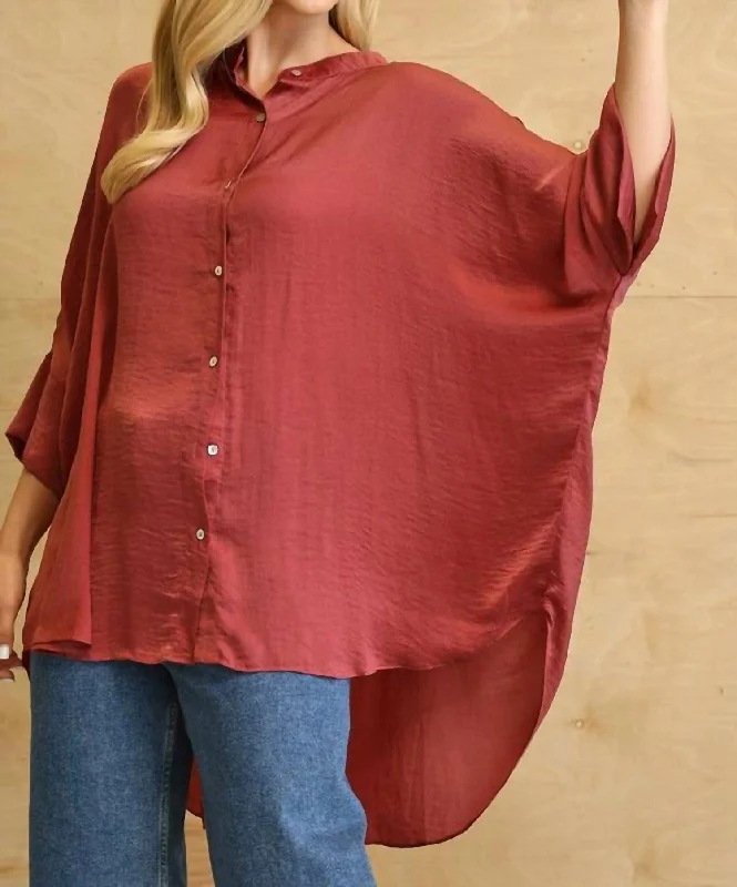 Never Let Go Tunic In Marsala Limited Time Flash Sale