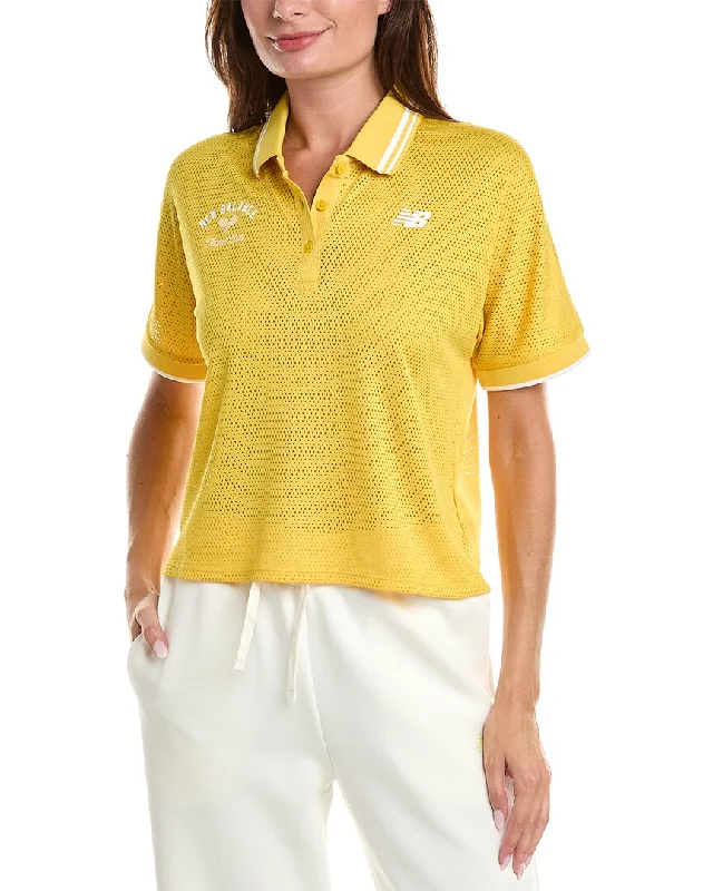 New Balance Mesh Polo Shirt Vibrant Femme Fashion