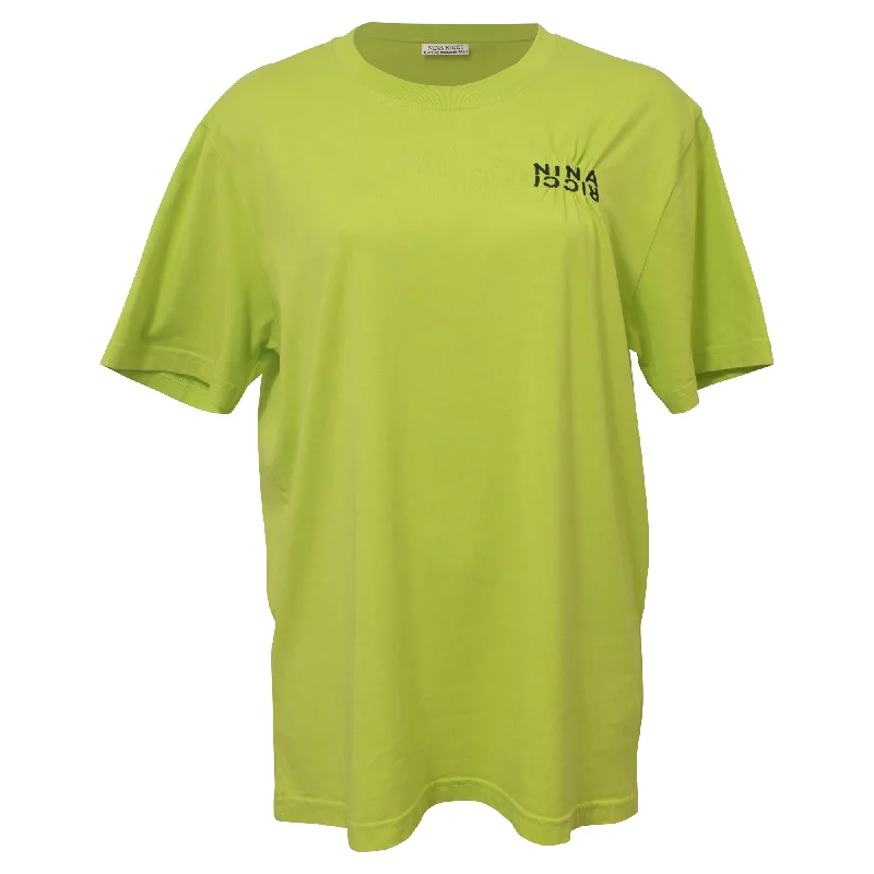 Nina Ricci Embroidered Crewneck Shirt in Lime Green Cotton The Latest Fashion Trends