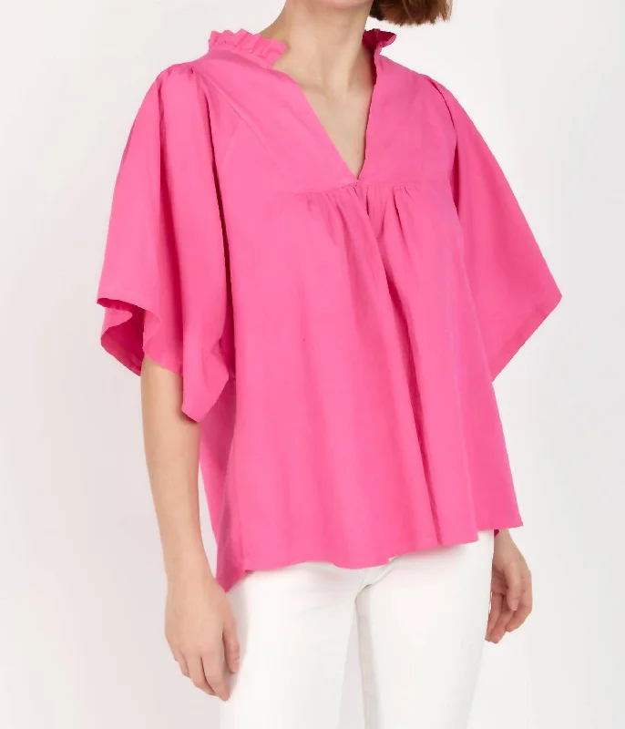 Noelia Flutter Sleeve Blouse In Fuschia Shop Our Looks