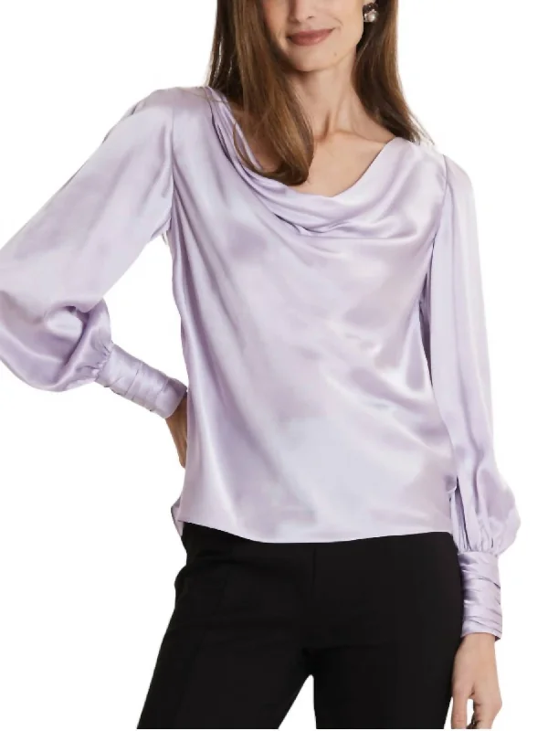 Olivia Charmeuse Blouse In Lavender Seasonal Fashion