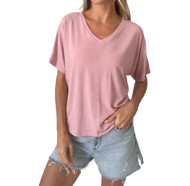 Olivia Crepe Hacci Tee In Powder Pink Fashion Deal