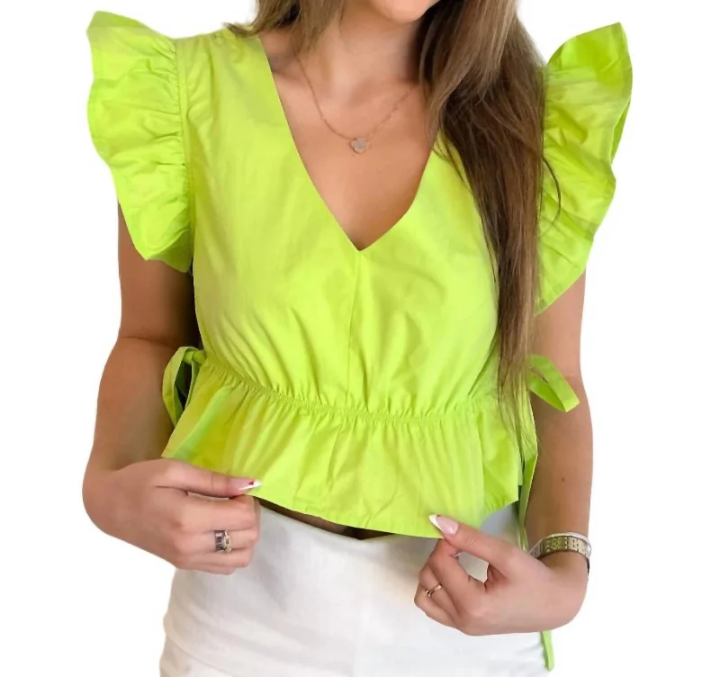 On The Horizon Top In Lime Comfort Meets Fashion