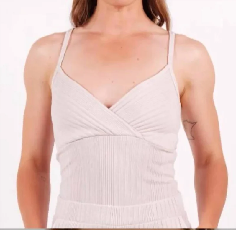 Oraginc Variegated Rib Front Overlap Tank In Stone Latest Trends