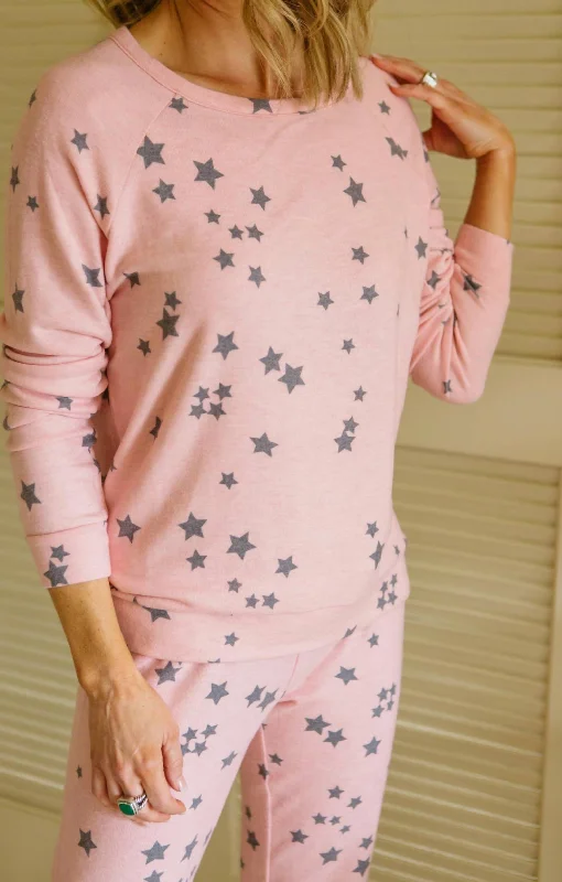 Peachy Party Long Sleeve Tee In Blush Chic Urban Fashion Look