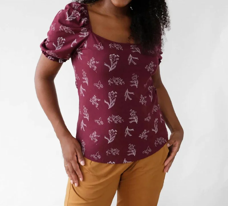 Petunia Top In Currant/white Get The Latest Trends