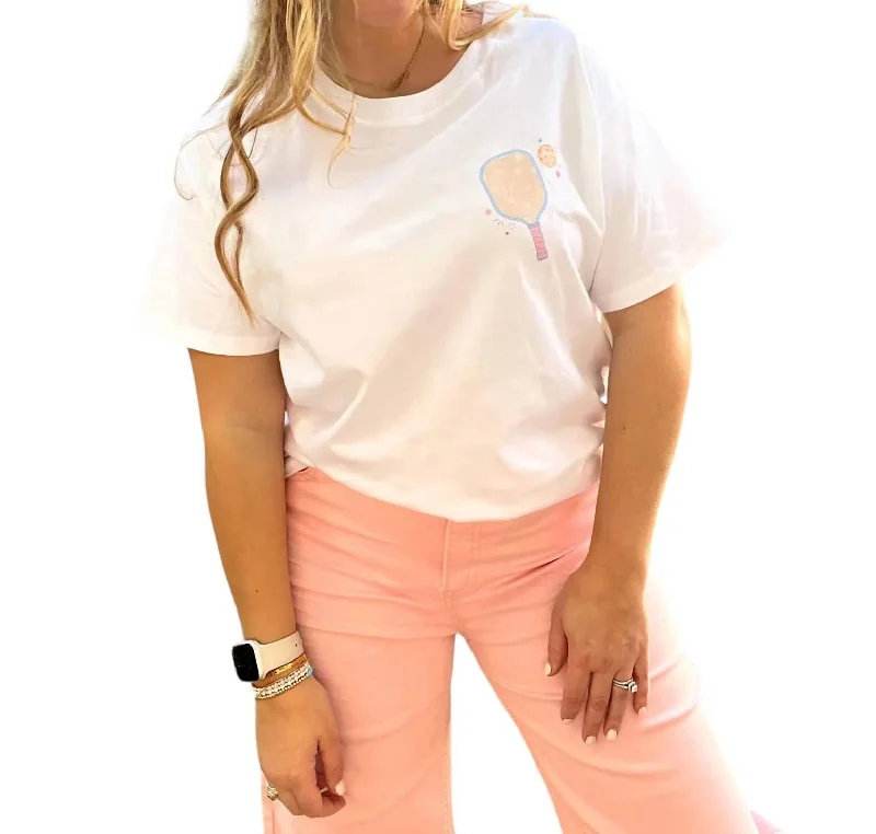 Pickleball Graphic Tee In White Budget-Friendly Fashion