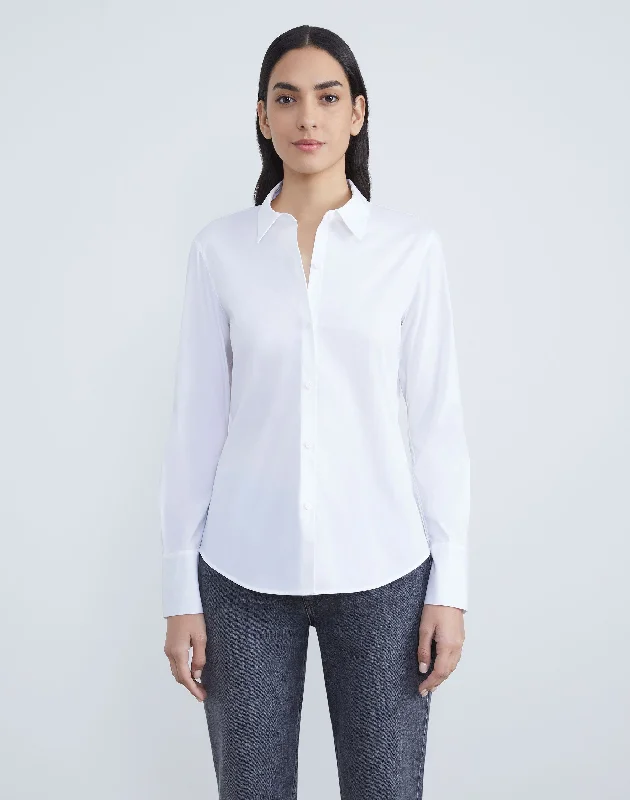 Plus-Size Classic Stretch Cotton Button Shirt Flash Sale Fever