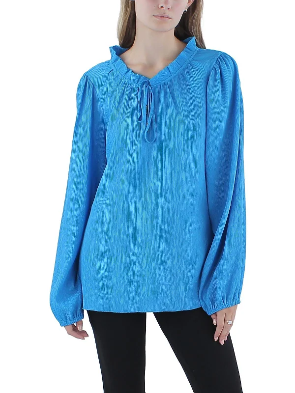 Plus Womens Mock Turtleneck Gathered Pullover Top Trend Forward Threads For Her