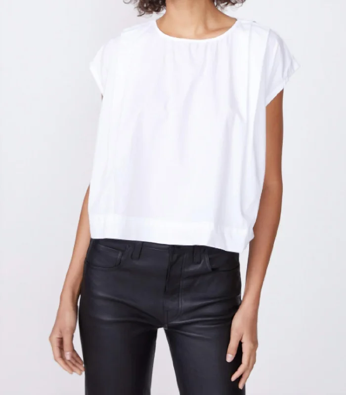 Poplin Swing Top In White Limited Styles