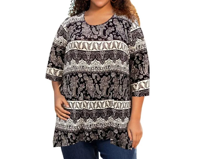 Printed Matsin Tunic - Plus In Black Stone Sale Event, Prices Rock