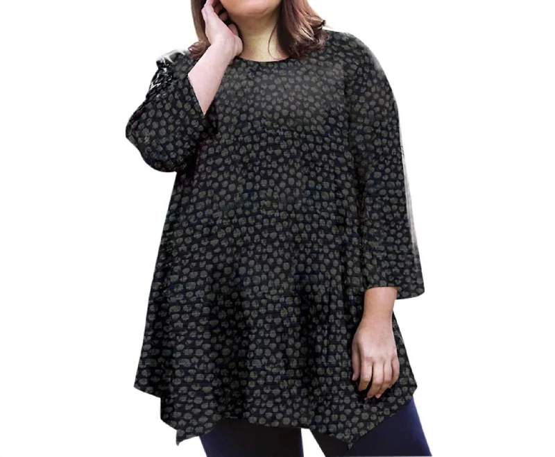 Printed Matsin Tunic - Plus In Brushed Dots Fashionista Favorites