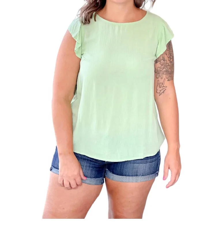 Quilla Top In Greenery Odd Size Clearance Sale