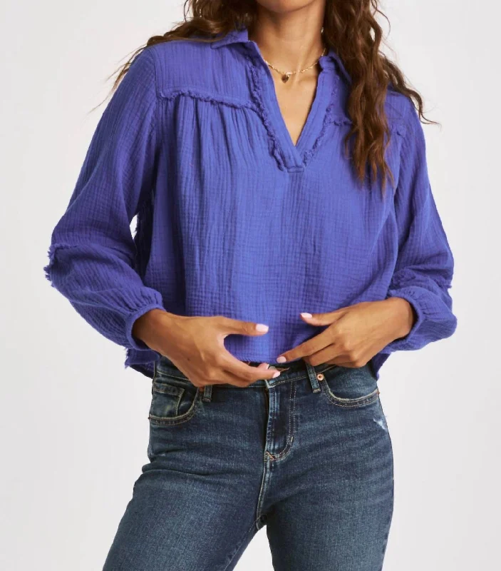 Radella Full Sleeve Blouse In Cobalt Style Beyond Borders