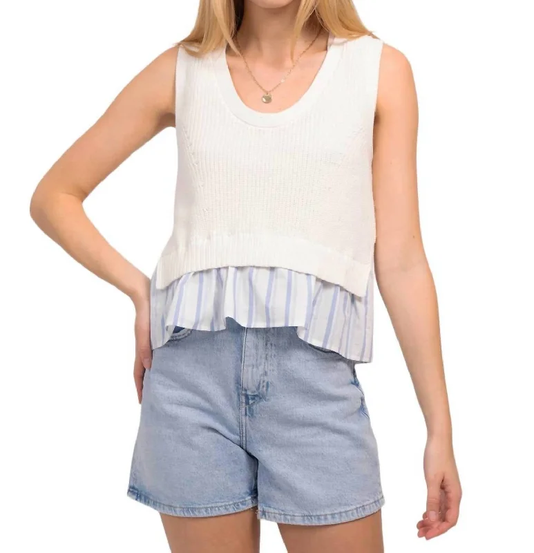 Rae Twofer Tank Top In White Minimalist Office - Ready Style