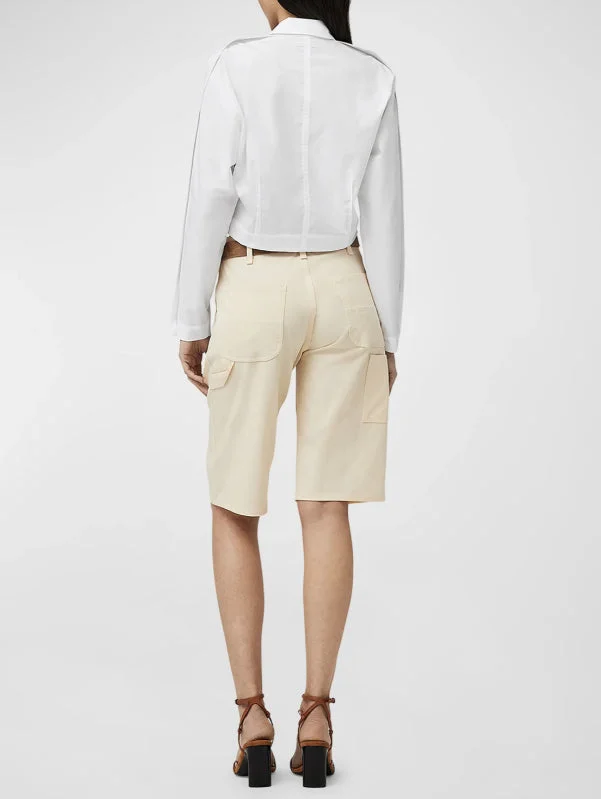 Rag & Bone Women Morgan Button Down Shirt Cropped Top White Chic Style, Always In Vogue