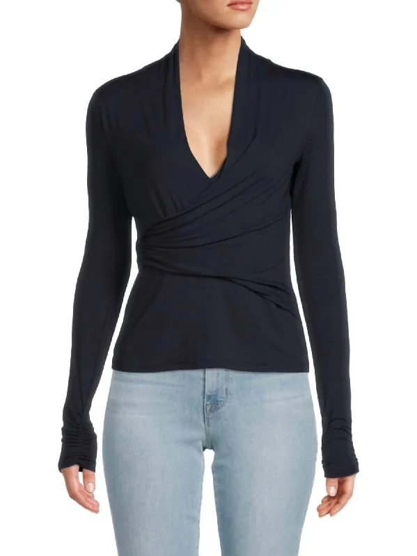 Raimi Long Sleeve Top In Midnight Trend Driven Wardrobe