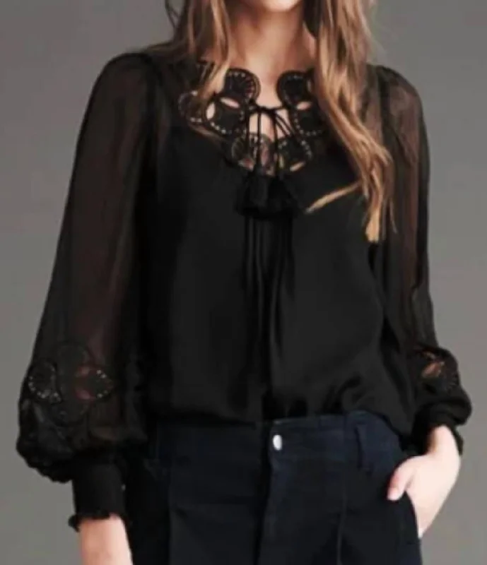 Reagan Blouse In Jet Black Seasonal Trends