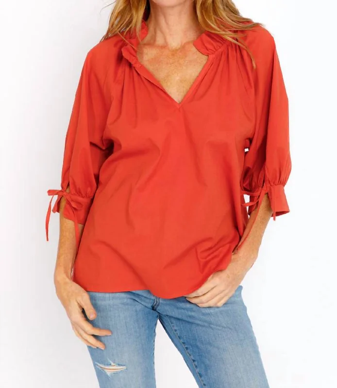 Remy Statement Sleeve Blouse In Ginger Limited Time Offer