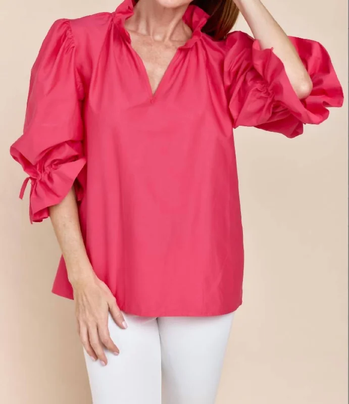 Remy Statement Sleeve Blouse In Strawberry Browse Our Top Products