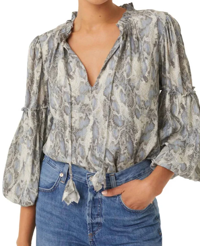 Reneta Top In Spring Python Designer Wear On Sale