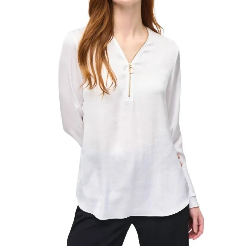 Ruffled Sleeve Satip Top In White Latest Fashion