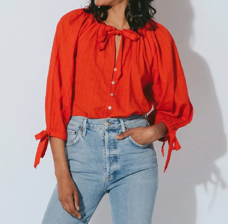 Rylan Blouse In Red Fashion Frontiers